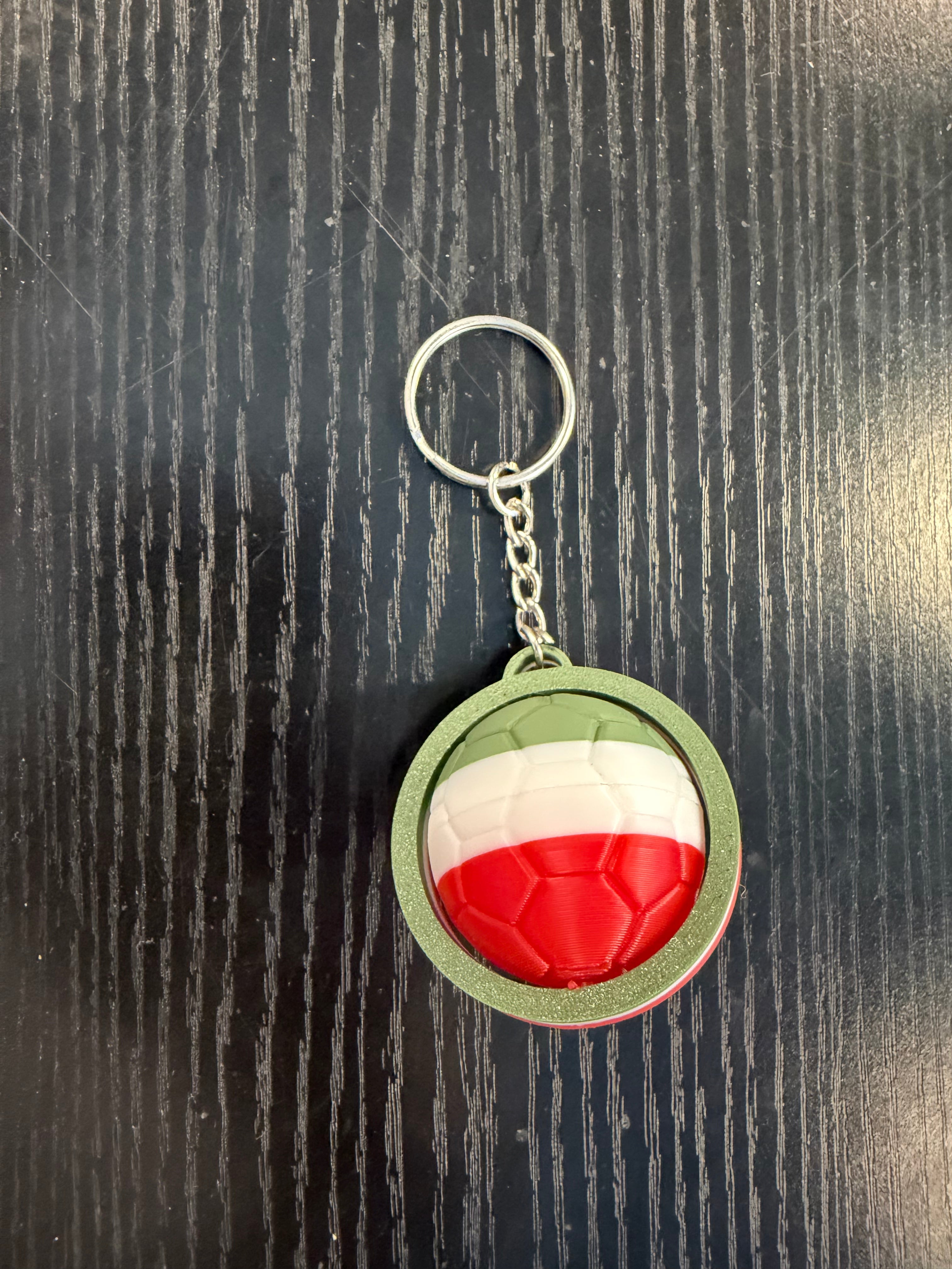 Keychain - Soccer Ball Spinning Ball Fidget - Mexico