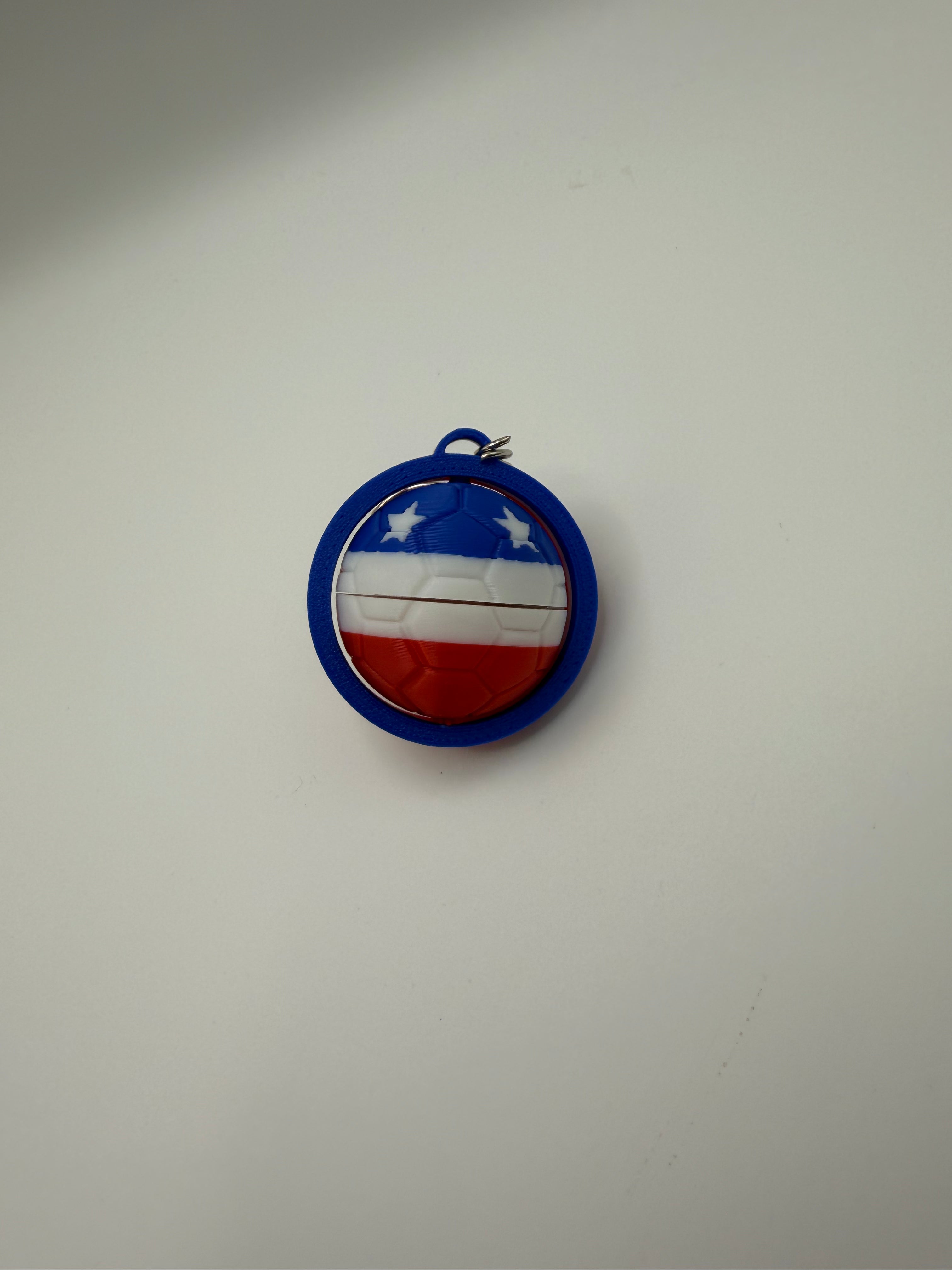 Keychain - Soccer Ball Spinning Ball Fidget - USA