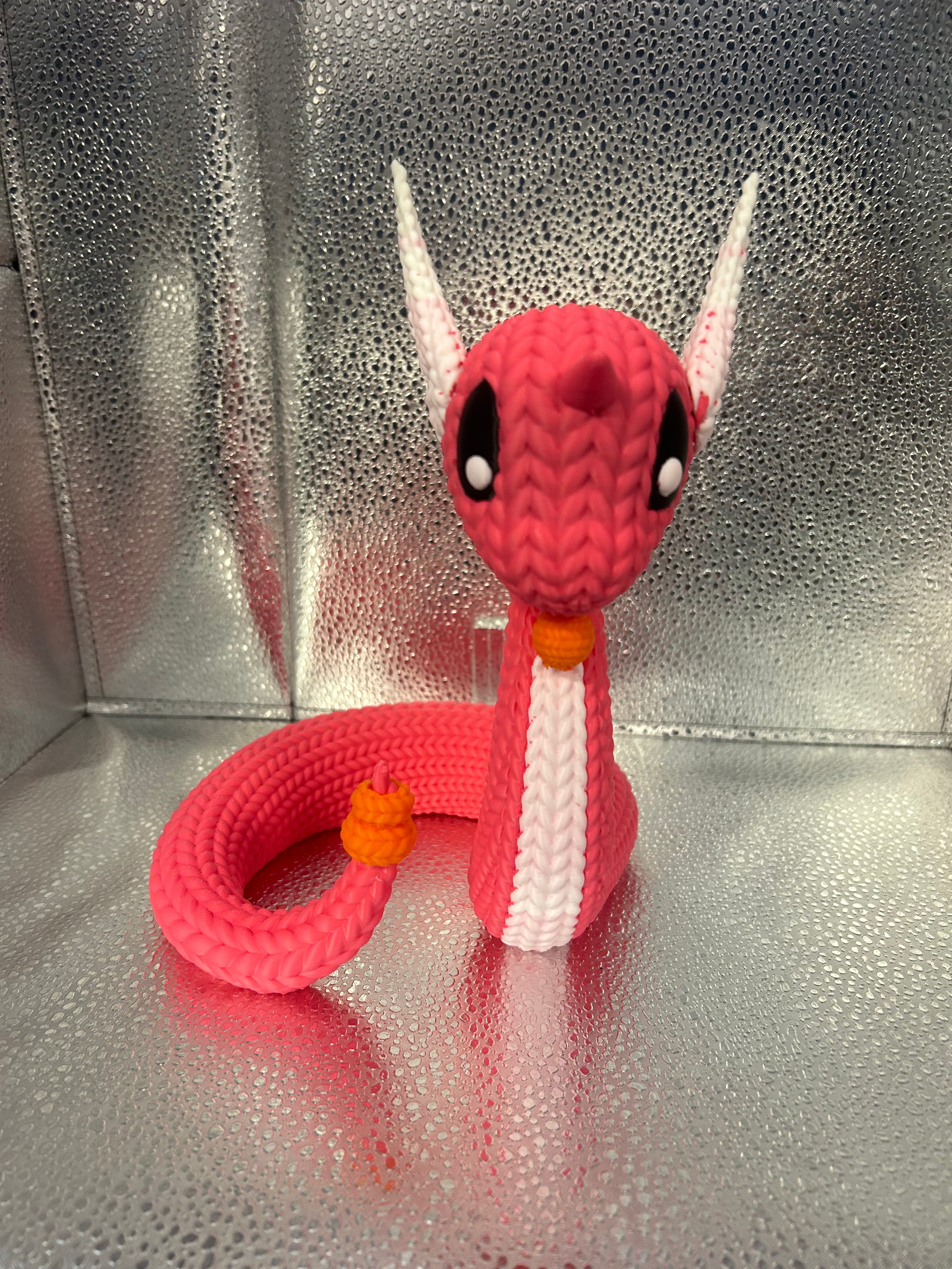 Water Air Dragon - Shiny (Knitted) 4.6 inches wide x 4.1 inches long x 5.4 inches tall