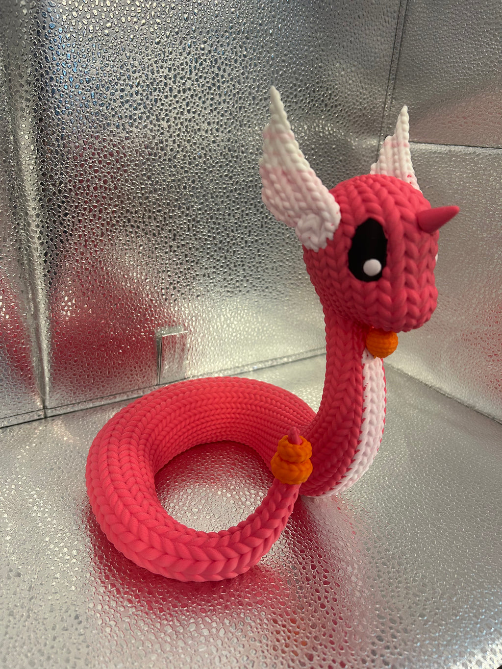 Water Air Dragon - Shiny (Knitted) 4.6 inches wide x 4.1 inches long x 5.4 inches tall
