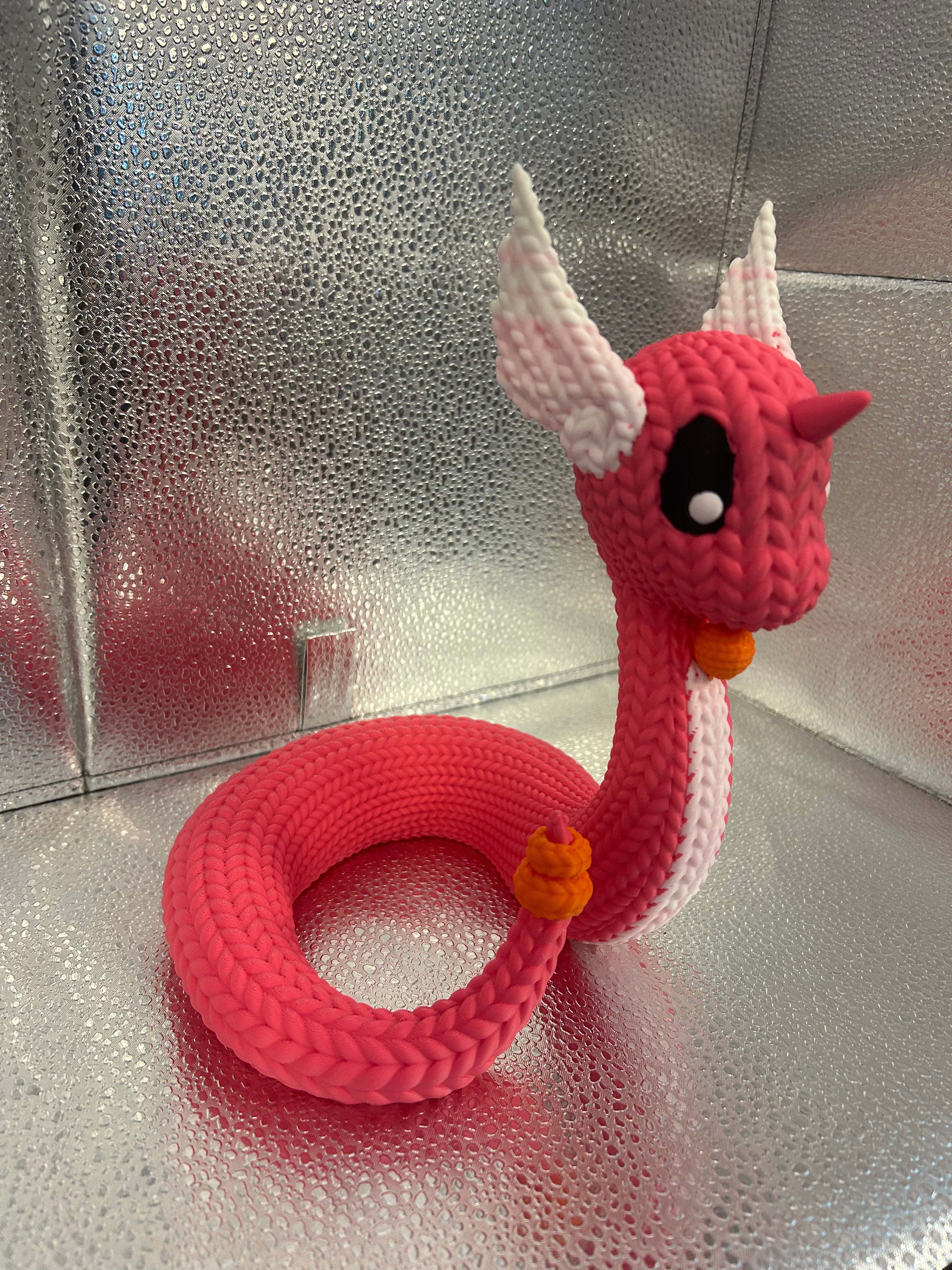 Water Air Dragon - Shiny (Knitted) 4.6 inches wide x 4.1 inches long x 5.4 inches tall