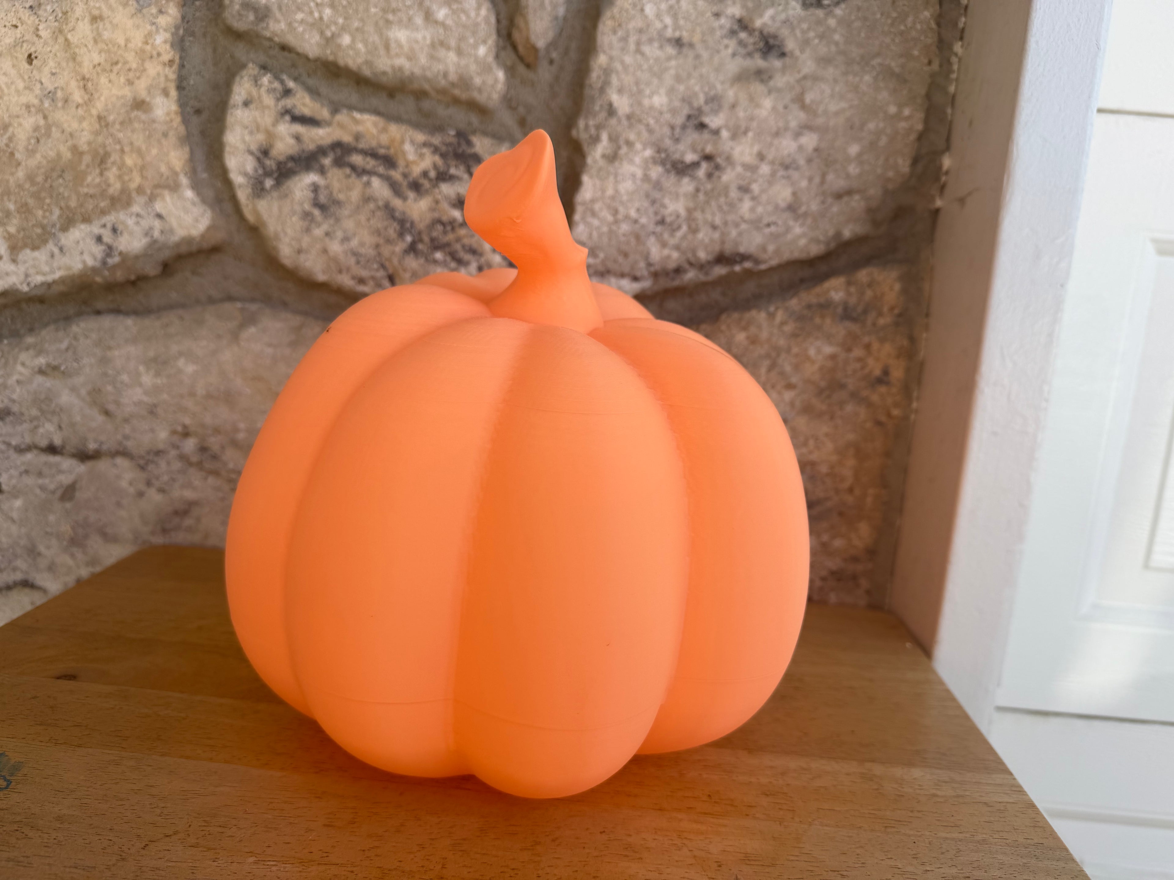 Spooked Pumpkin 10 inches wide x 10 inches long x 10 inches tall