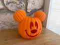 Mouse Pumpkin Lantern (light not included) 9.5 inches wide x 7.1 inches long x 7.6 inches tall