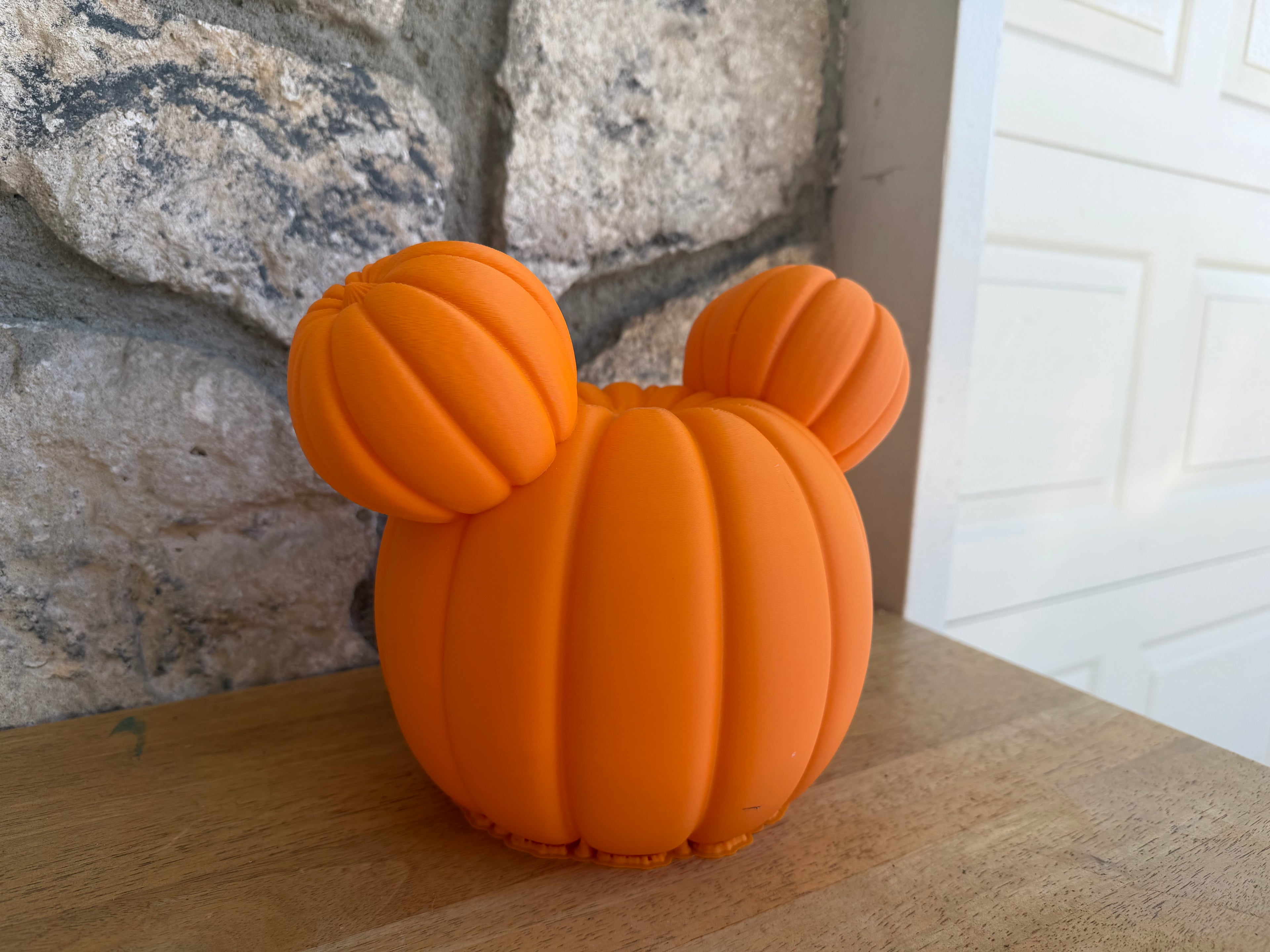 Mouse Pumpkin Lantern (light not included) 9.5 inches wide x 7.1 inches long x 7.6 inches tall
