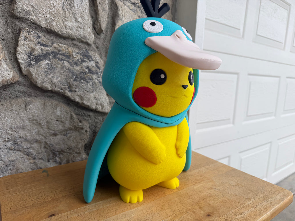 Electric Rat Wearing Duck Costume 10 inches wide x 6 inches long x 2 feet tall