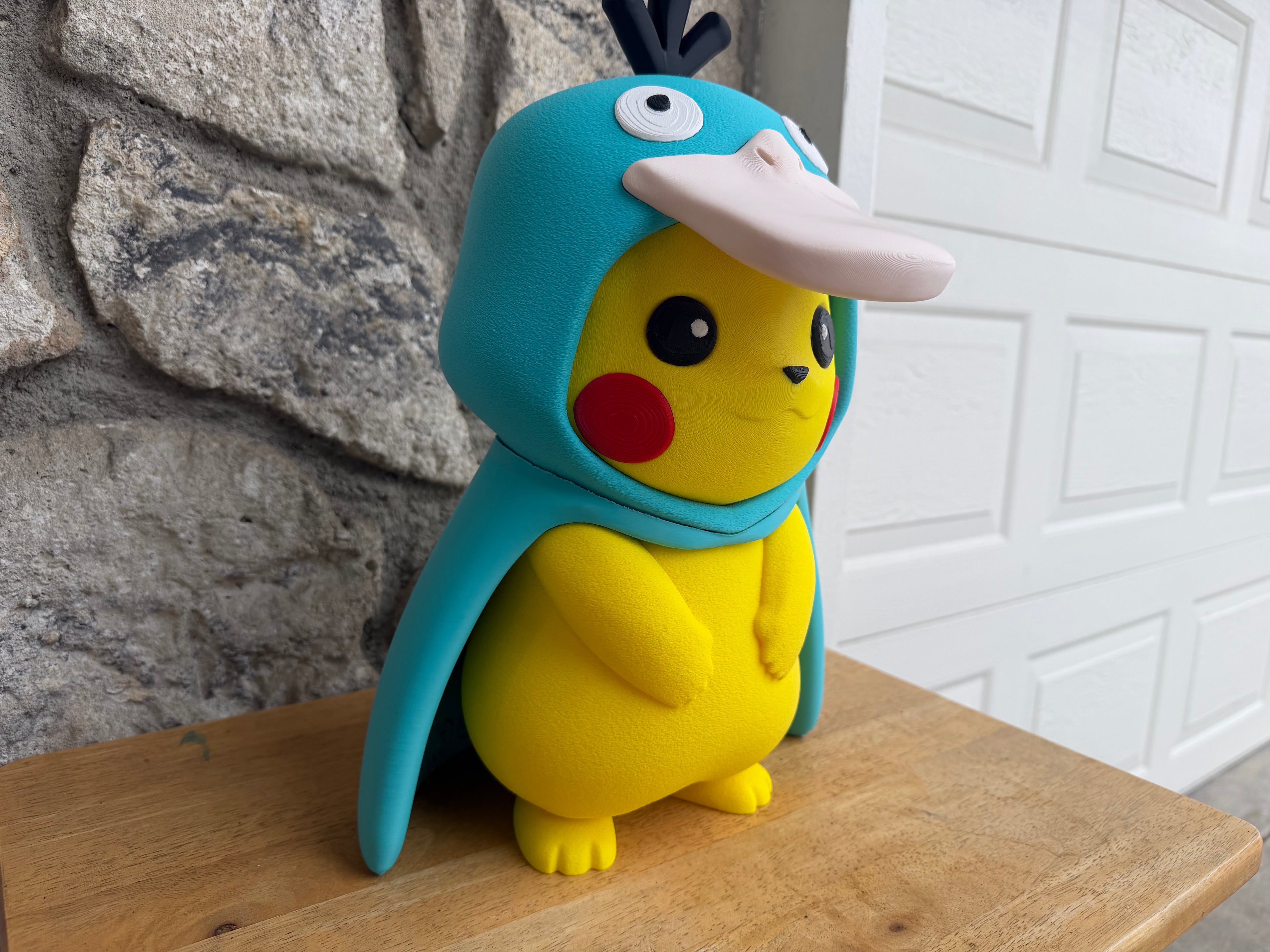 Electric Rat Wearing Duck Costume 10 inches wide x 6 inches long x 2 feet tall