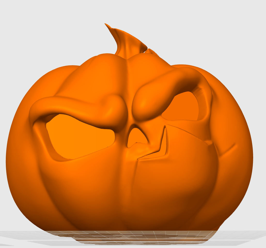 Smirking Pumpkin 10 inches wide x 10 inches long x 10 inches tall