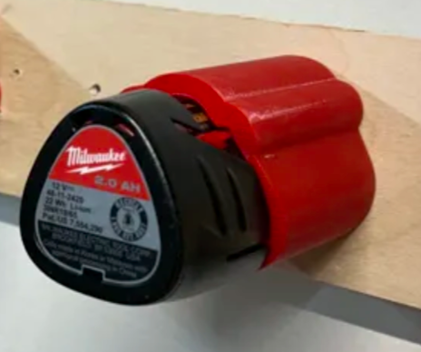 Latching M12 Battery Holders Wall Mount